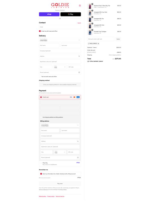 Goldie Tees checkout page showing Goldie Tees promo code box | Screenshot taken by SimplyCodes community member on Sep 3, 2025