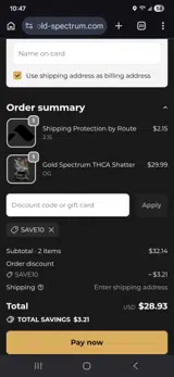 Gold Spectrum coupon verification screenshot