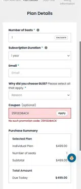 GoLeanSixSigma.com coupon verification screenshot