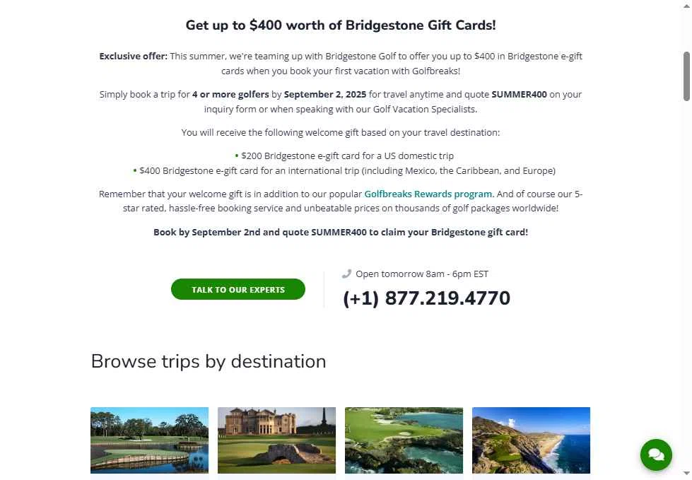 Golfbreaks checkout page showing Golfbreaks promo code box | Screenshot taken by SimplyCodes community member on Nov 30, 2025