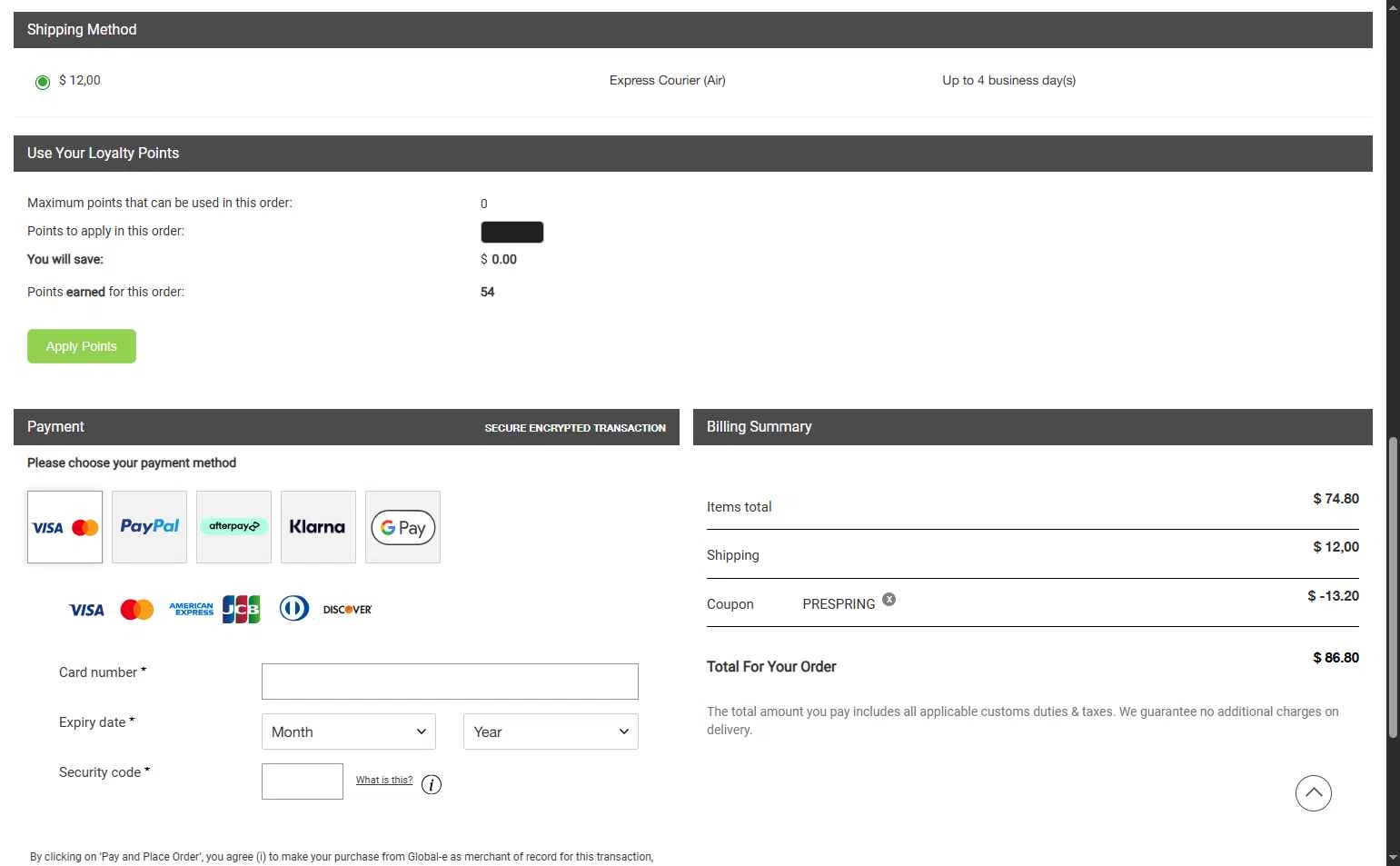 GolfPoser checkout page showing GolfPoser promo code box | Screenshot taken by SimplyCodes community member on Feb 19, 2026
