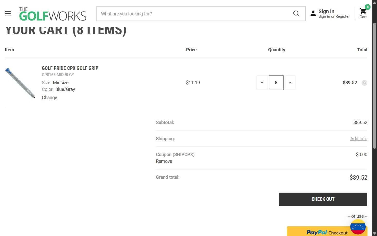 The GolfWorks checkout page showing The GolfWorks promo code box | Screenshot taken by SimplyCodes community member on Aug 29, 2025