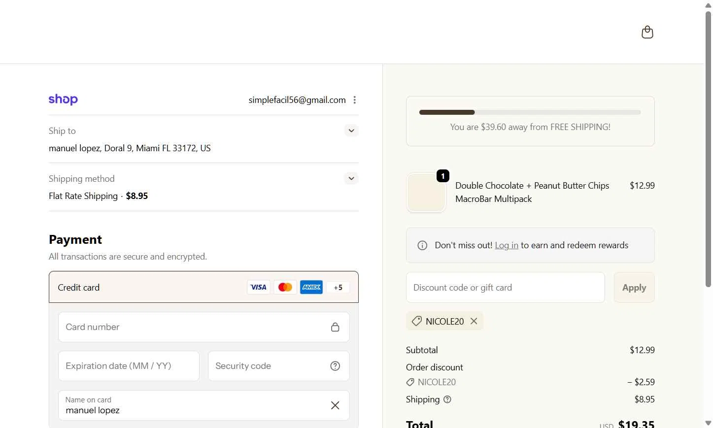 GoMacro checkout page showing GoMacro promo code box | Screenshot taken by SimplyCodes community member on Feb 2, 2026