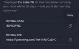 GoMining coupon verification screenshot