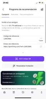 GoMining coupon verification screenshot