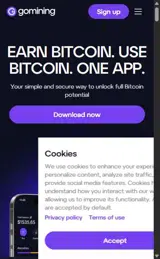 GoMining coupon verification screenshot