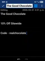 realchocolate coupon verification screenshot