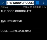 realchocolate coupon verification screenshot