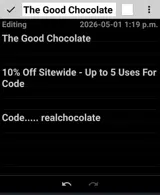 realchocolate coupon verification screenshot