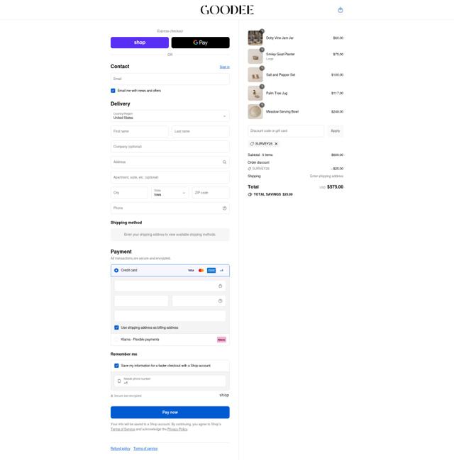Goodee checkout page showing Goodee promo code box | Screenshot taken by SimplyCodes community member on Sep 11, 2025