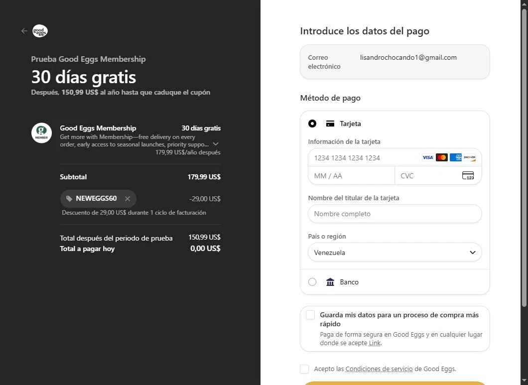 Good Eggs checkout page showing Good Eggs promo code box | Screenshot taken by SimplyCodes community member on Feb 5, 2026