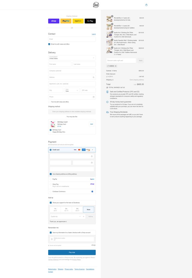 Goodevas checkout page showing Goodevas promo code box | Screenshot taken by SimplyCodes community member on Sep 5, 2025