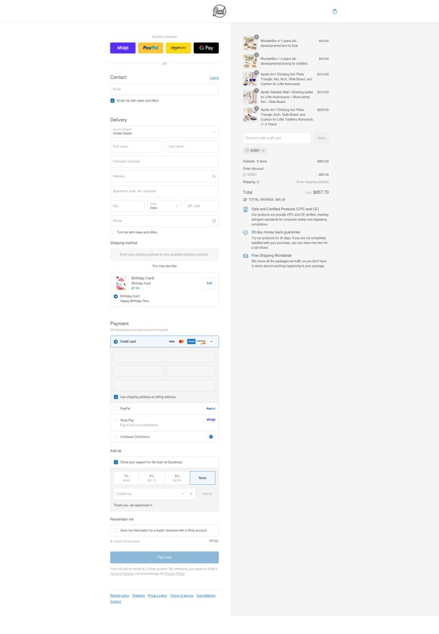 Goodevas checkout page showing Goodevas promo code box | Screenshot taken by SimplyCodes community member on Sep 5, 2025