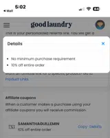SAMANTHAGUILLEMIN coupon verification screenshot