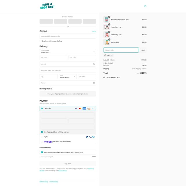 GoodPop checkout page showing GoodPop coupon code box | Screenshot taken by SimplyCodes community member on Apr 9, 2025
