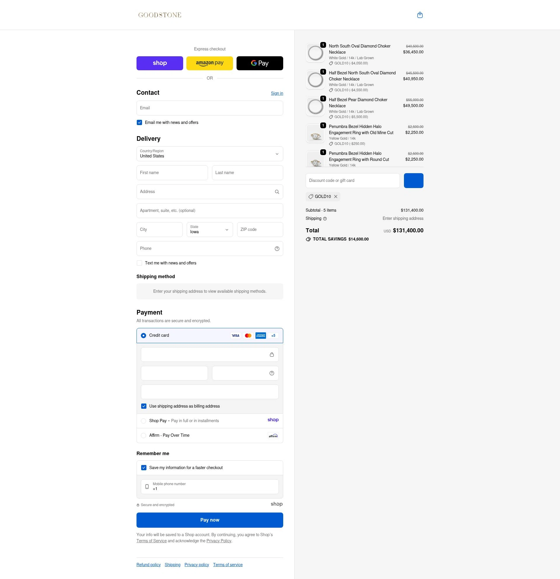 Good Stone checkout page showing Good Stone promo code box | Screenshot taken by SimplyCodes community member on Dec 28, 2025