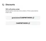 CAMPWITHKRIS coupon verification screenshot