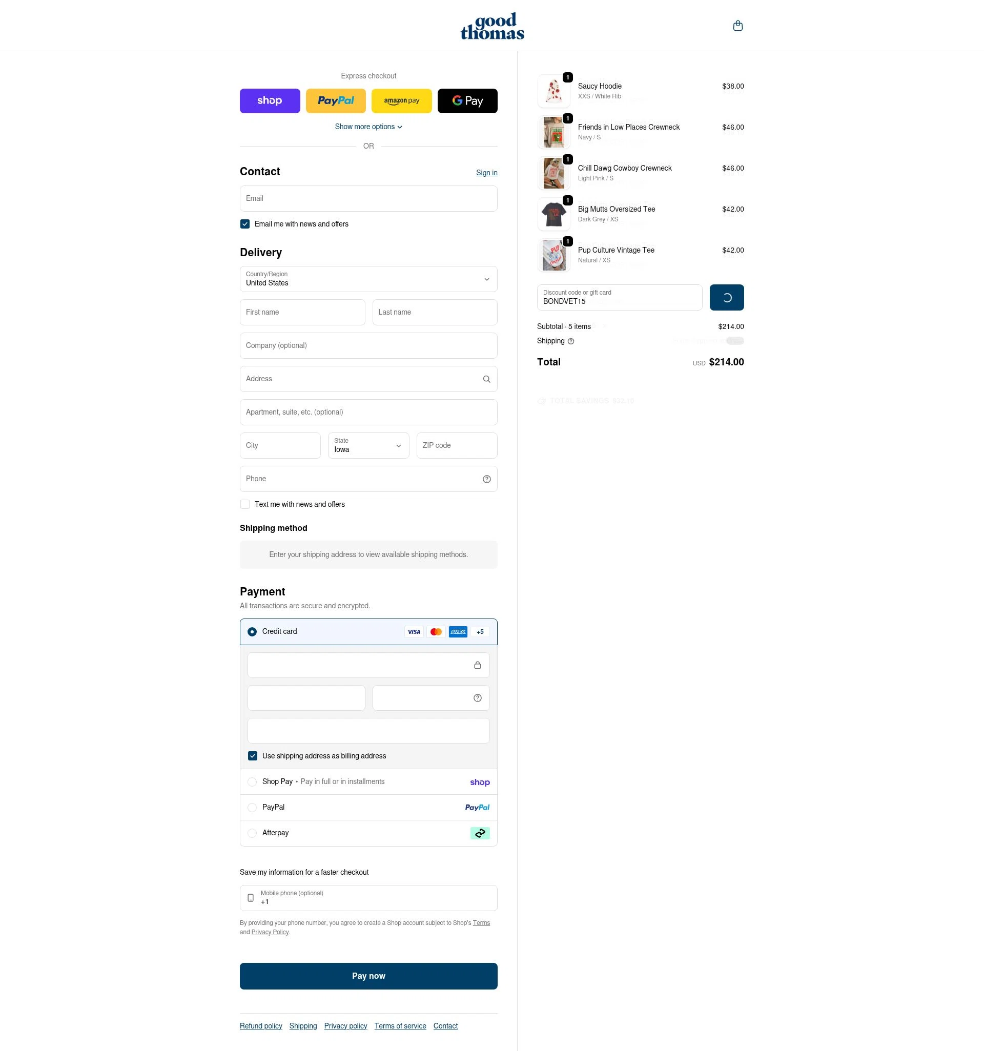 Good Thomas checkout page showing Good Thomas discount code box | Screenshot taken by SimplyCodes community member on Jan 31, 2026