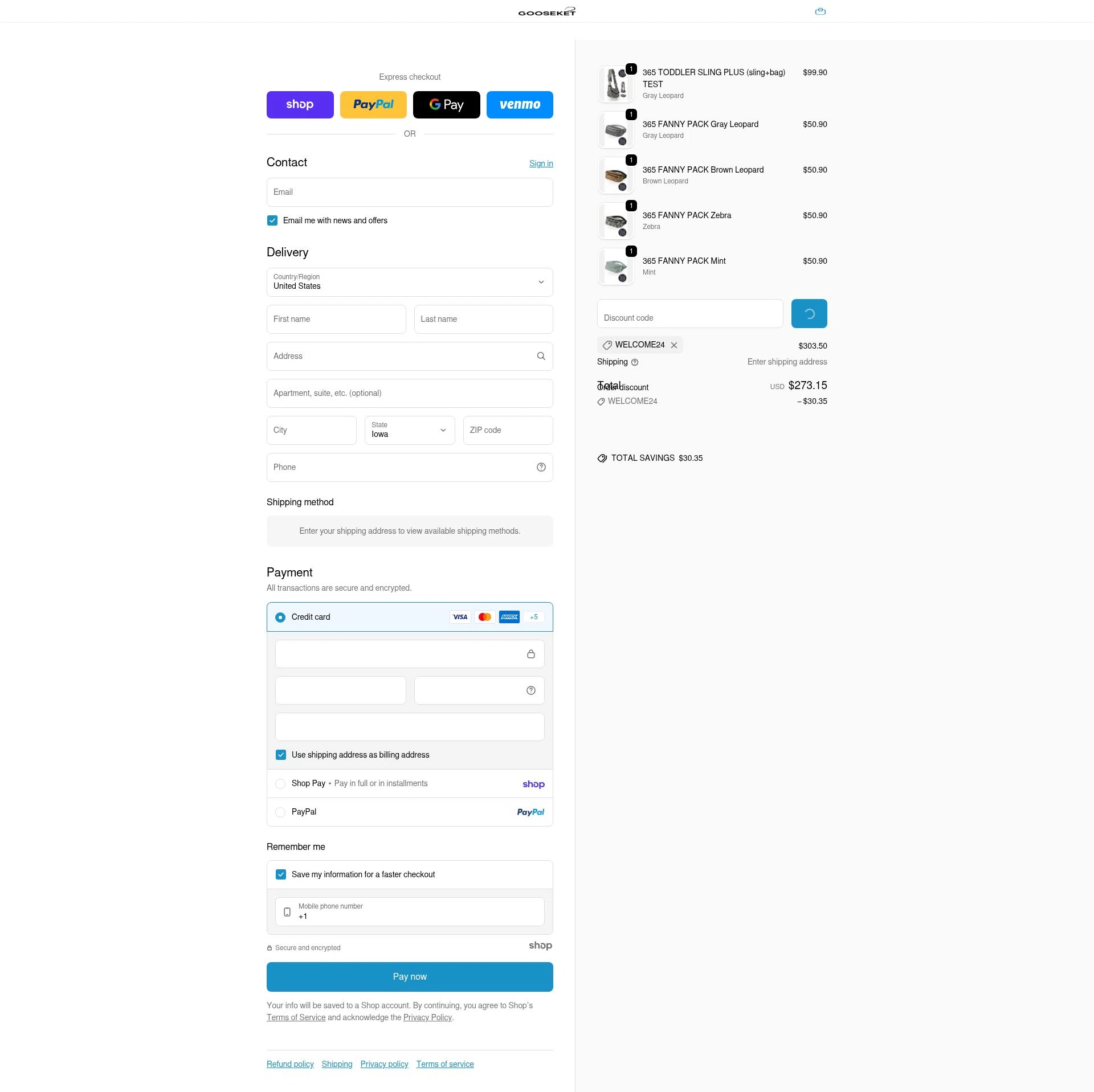 GOOSEKET checkout page showing GOOSEKET discount code box | Screenshot taken by SimplyCodes community member on Jan 21, 2026