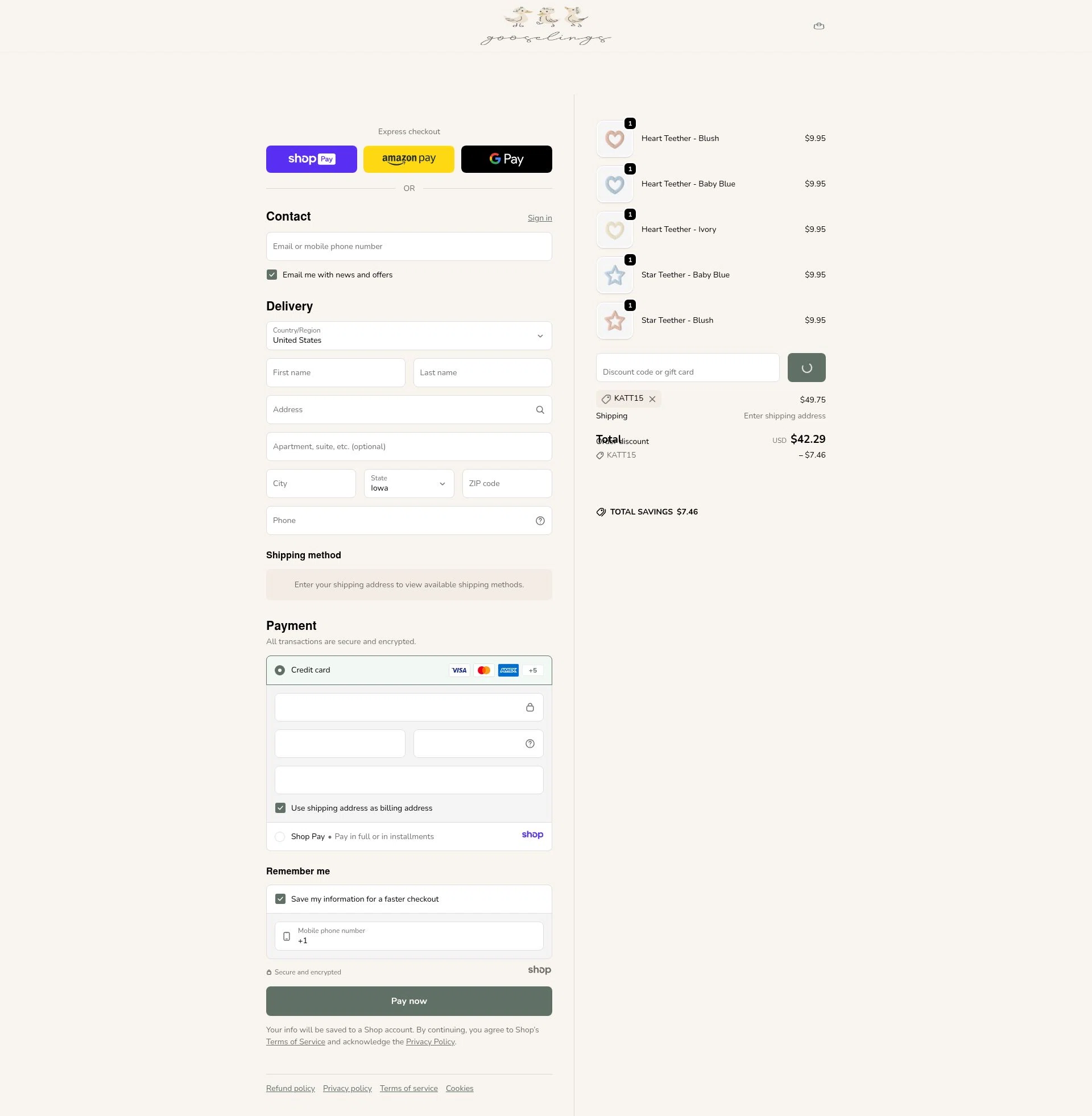 Gooselings checkout page showing Gooselings promo code box | Screenshot taken by SimplyCodes community member on Jan 6, 2026