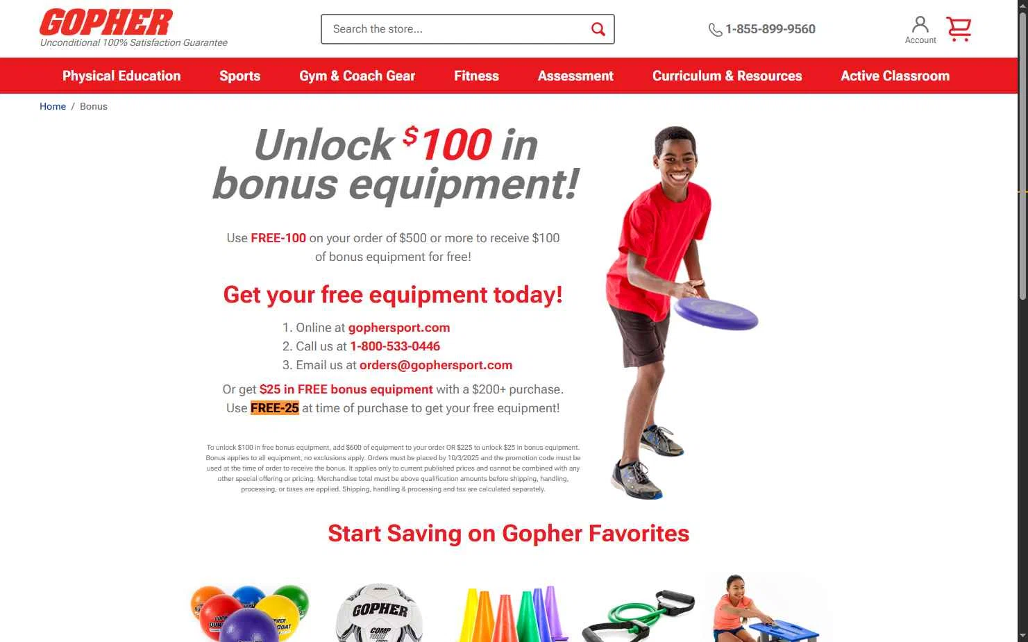 Gopher Sport checkout page showing Gopher Sport promo code box | Screenshot taken by SimplyCodes community member on Oct 20, 2025