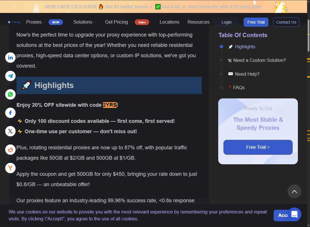 GoProxy checkout page showing GoProxy promo code box | Screenshot taken by SimplyCodes community member on Jul 24, 2025