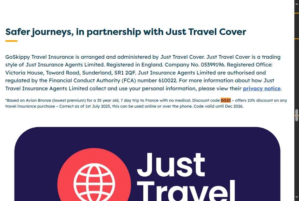 GoSkippy checkout page showing GoSkippy promo code box | Screenshot taken by SimplyCodes community member on Oct 12, 2025