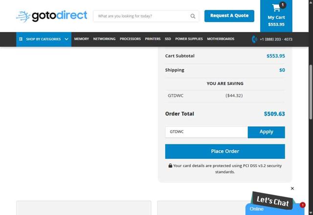 GotoDirect checkout page showing GotoDirect promo code box | Screenshot taken by SimplyCodes community member on Jul 18, 2025