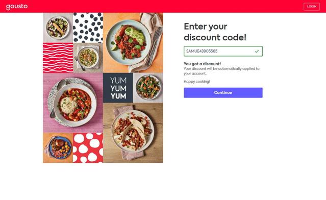 Gousto checkout page showing Gousto promo code box | Screenshot taken by SimplyCodes community member on Sep 5, 2025