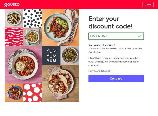 Gousto checkout page showing Gousto promo code box | Screenshot taken by SimplyCodes community member on Sep 4, 2025