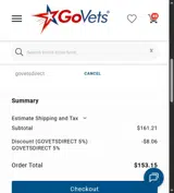 govetsdirect coupon verification screenshot