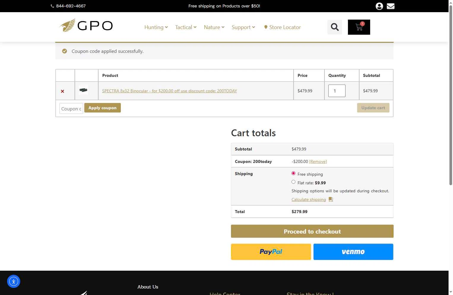 GPO USA checkout page showing GPO USA promo code box | Screenshot taken by SimplyCodes community member on Dec 18, 2025