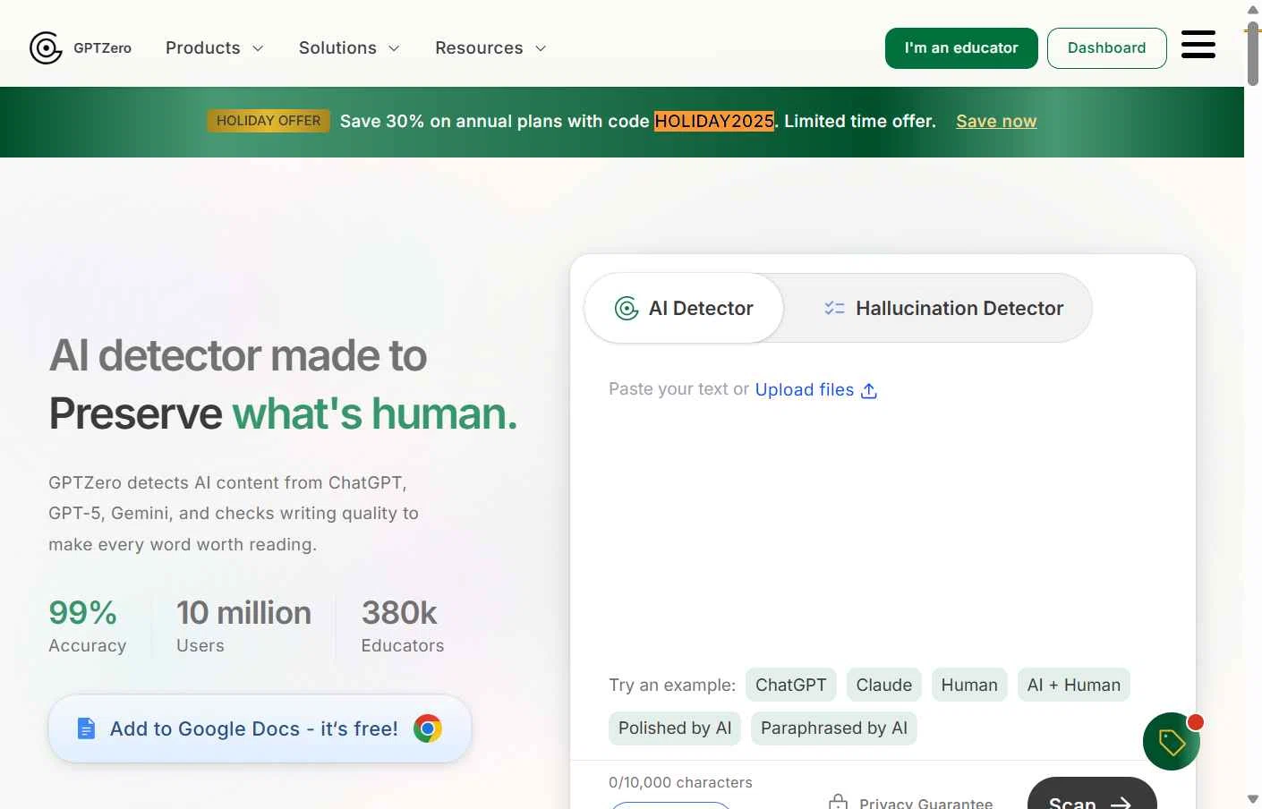 GPTZero checkout page showing GPTZero promo code box | Screenshot taken by SimplyCodes community member on Dec 13, 2025