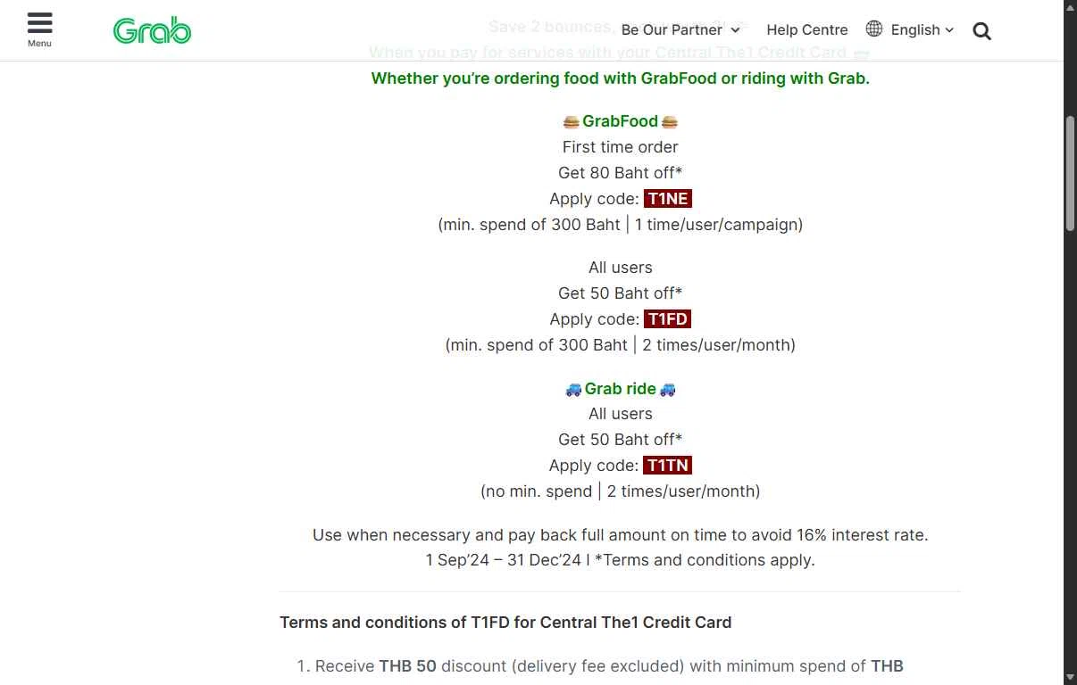 Grab checkout page showing Grab promo code box | Screenshot taken by SimplyCodes community member on Jan 1, 2026