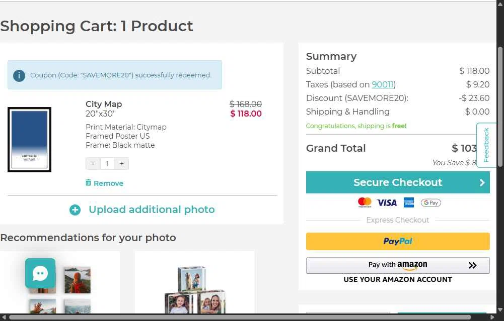 Grafomap checkout page showing Grafomap coupon code box | Screenshot taken by SimplyCodes community member on Oct 28, 2025