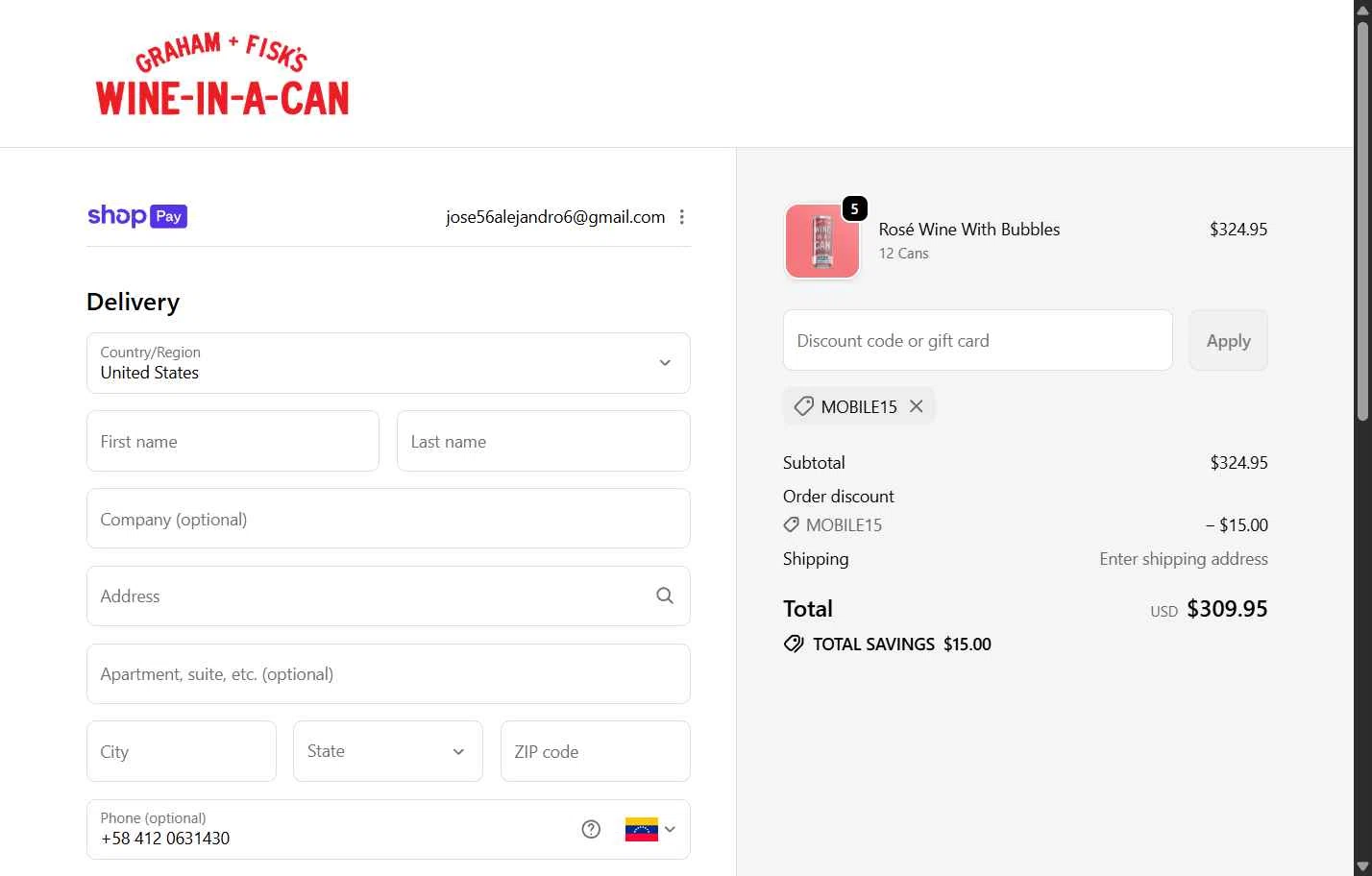 Graham + Fisk's checkout page showing Graham + Fisk's promo code box | Screenshot taken by SimplyCodes community member on Jan 7, 2026