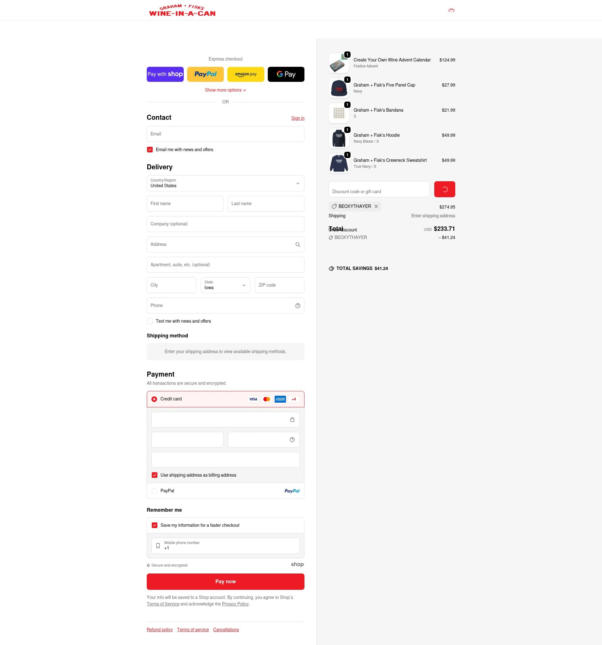 Graham + Fisk's checkout page showing Graham + Fisk's promo code box | Screenshot taken by SimplyCodes community member on Jan 7, 2026