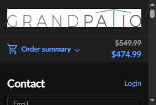 Grand Patio checkout page showing Grand Patio coupon code box | Screenshot taken by SimplyCodes community member on Sep 4, 2025