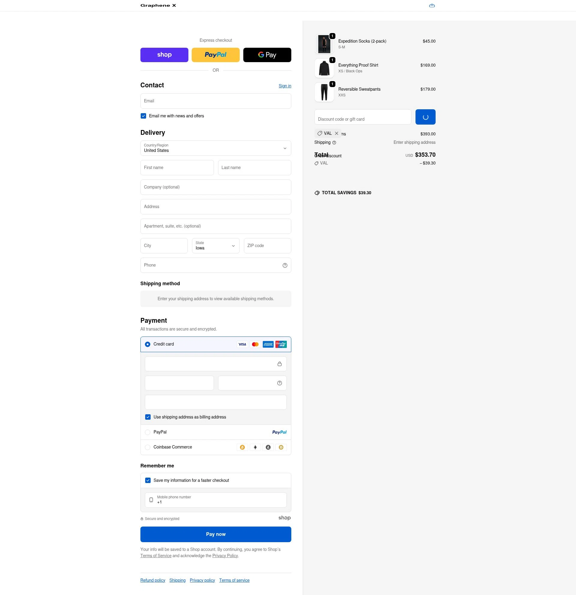 Graphene-X checkout page showing Graphene-X promo code box | Screenshot taken by SimplyCodes community member on Jan 2, 2026