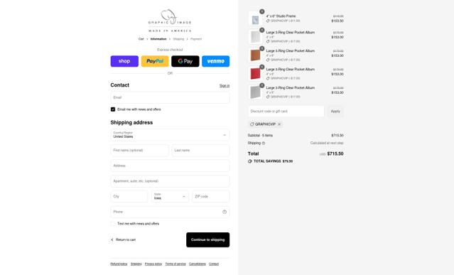 Graphic Image checkout page showing Graphic Image discount code box | Screenshot taken by SimplyCodes community member on Sep 10, 2025