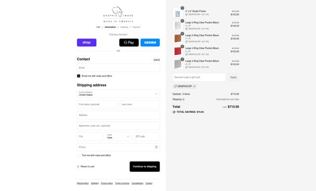 Graphic Image checkout page showing Graphic Image discount code box | Screenshot taken by SimplyCodes community member on Sep 6, 2025