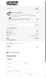 Grav coupon verification screenshot