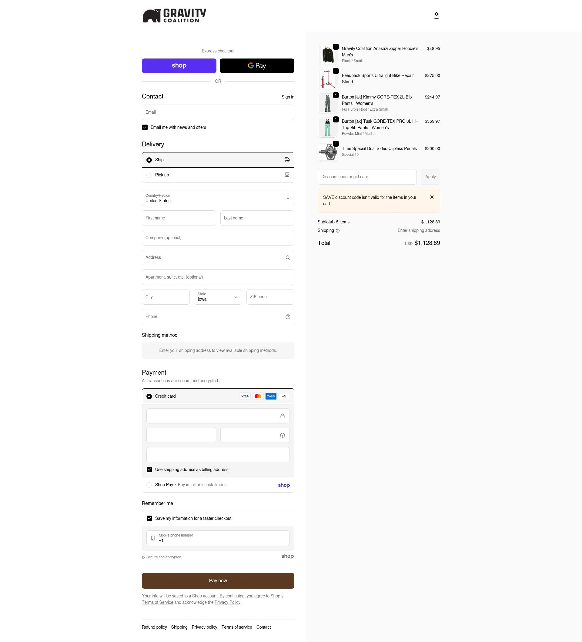 Gravity Coalition checkout page showing Gravity Coalition discount code box | Screenshot taken by SimplyCodes community member on Jan 24, 2026