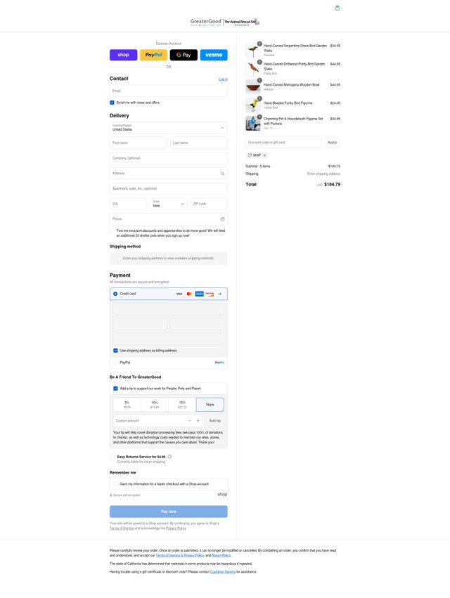 GreaterGood checkout page showing GreaterGood coupon code box | Screenshot taken by SimplyCodes community member on Sep 7, 2025