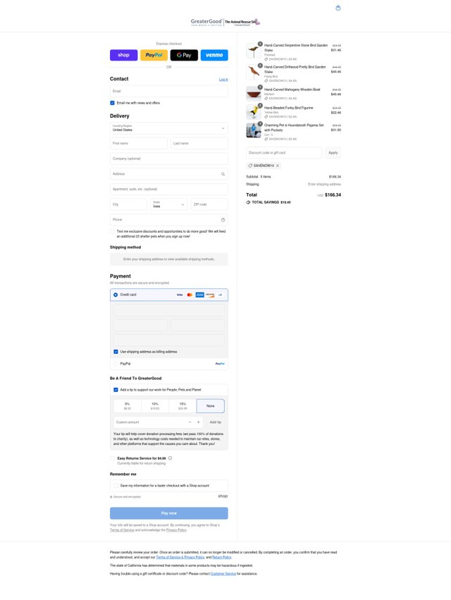 GreaterGood checkout page showing GreaterGood coupon code box | Screenshot taken by SimplyCodes community member on Sep 7, 2025