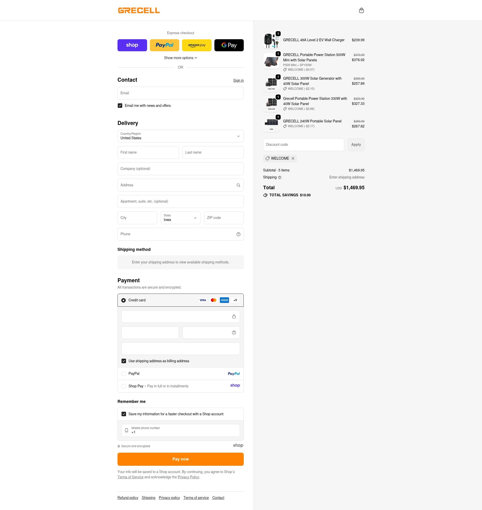 GRECELL checkout page showing GRECELL discount code box | Screenshot taken by SimplyCodes community member on Nov 29, 2025
