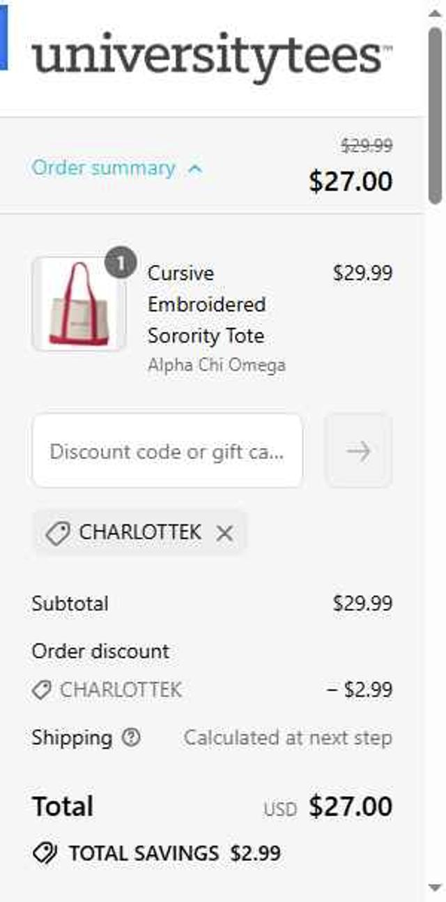 Greek House checkout page showing Greek House promo code box | Screenshot taken by SimplyCodes community member on Sep 2, 2025