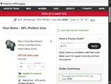 Green Bay Packers coupon verification screenshot