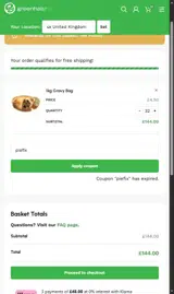piefix coupon verification screenshot