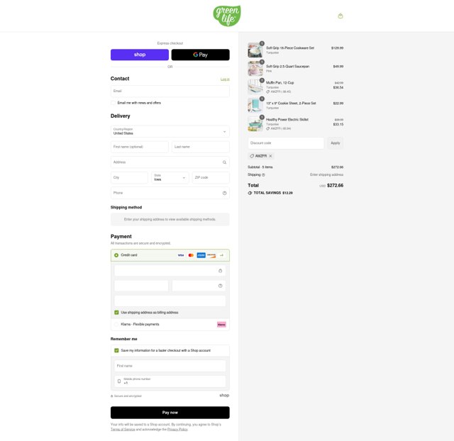 GreenLife checkout page showing GreenLife promo code box | Screenshot taken by SimplyCodes community member on Sep 5, 2025